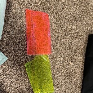 Set of Transparent pink and Yellow makeup bags